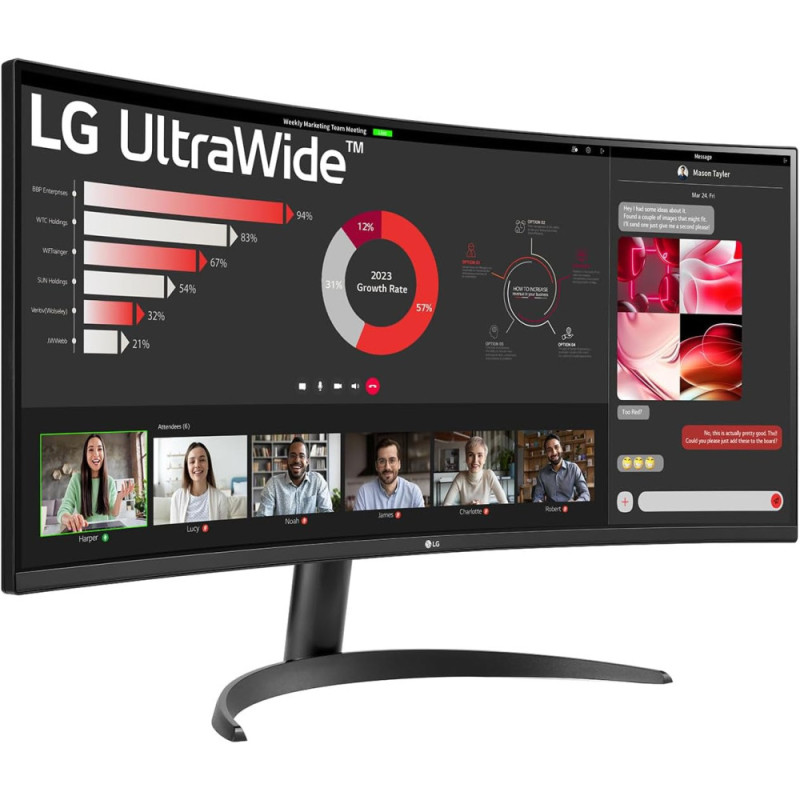 LG Монітор 34" 34WR50QK-B 2xHDMI, DP, Audio, VA, 3440x1440, 21:9, 100Hz, sRGB 99%, CURVED, FreeSync, HDR10