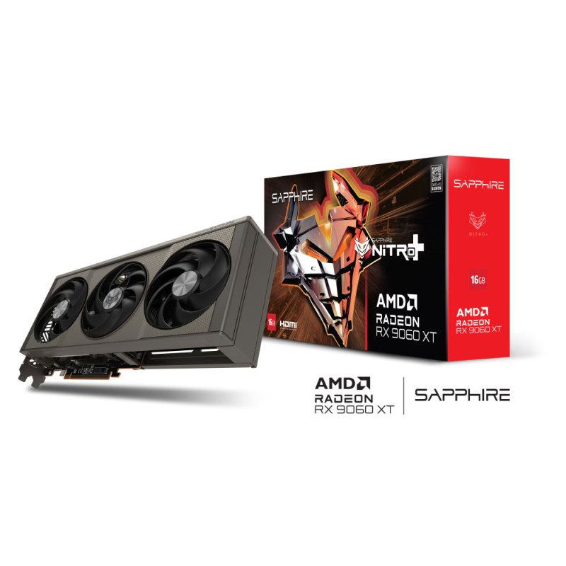 SAPPHIRE Відеокарта Radeon RX 9060 XT 16GB GDDR6 NITRO+ GAMING OC (11350-01-20G)
