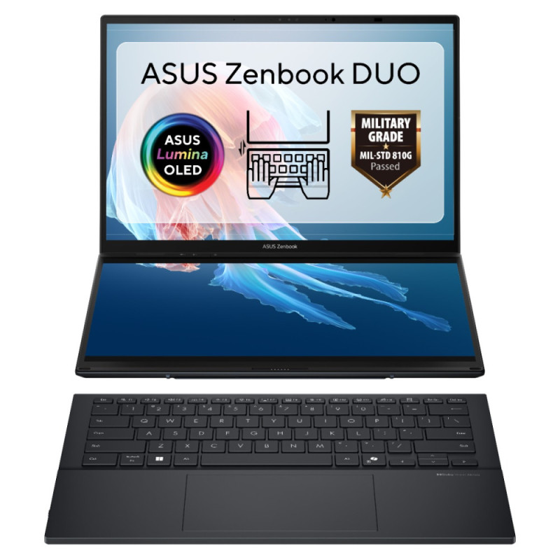 ASUS Ноутбук ASUS Zenbook Duo UX8406CA-QL047X 14" FHD Touch OLED, Intel Ultra 9 285H, 32GB, F2TB, UMA, Win11P, Сірий (90NB14X1-M001P0)