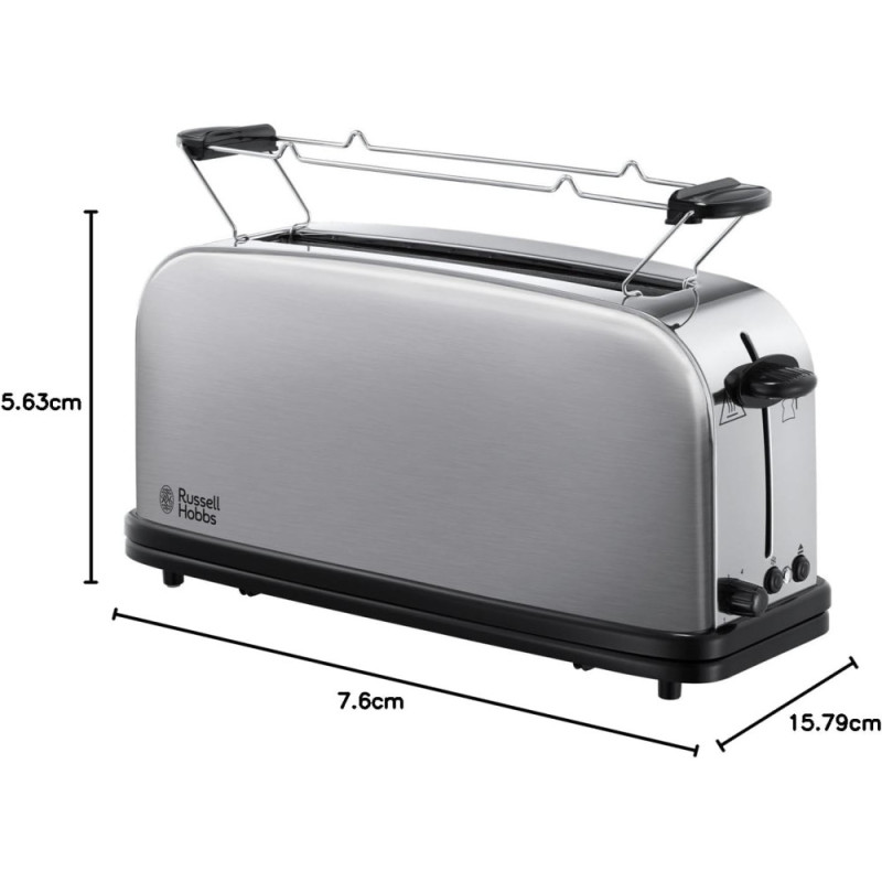Russell Hobbs Toaster Oxford , 1000W, metal, long slots, silver (21396-56)