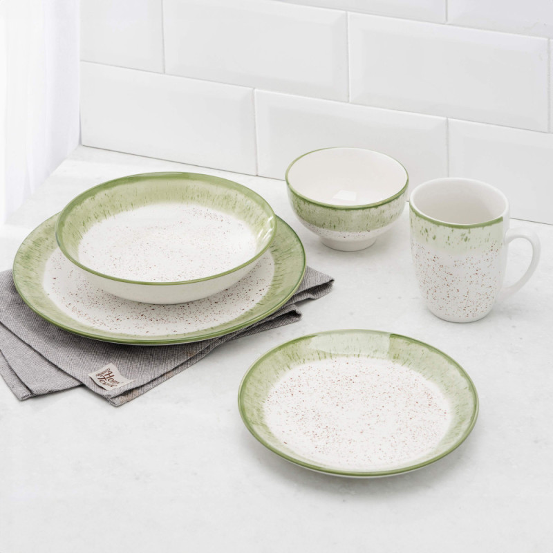 ARDESTO Mug Siena, 360ml, porcelain, white-green (AR2936SWG)