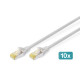 Digitus Патч-корд CAT 6a S-FTP, 0,5м, AWG 26/7, Cu, LSZH, серый, 10шт. (DK-1644-A-005-10)