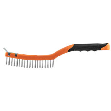 Neo Tools straight wire brush, 3x19 rows, straight wire 0.3mm, 345mm, two-component handle (39-052)