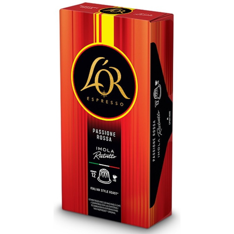 L`OR L`OR сoffe capsules Rossa Imola Ristretto, arabica 100%, 10pcs, Nespresso (8711000579145)