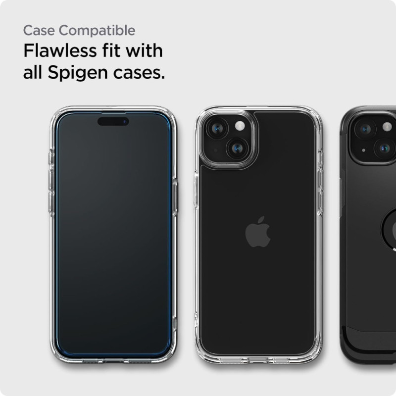 Spigen Защитное стекло для Apple iPhone 15 Plus Glas.tR AlignMaster FC Black (2P) (AGL06886)