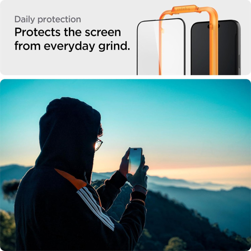 Spigen Защитное стекло для Apple iPhone 15 Plus Glas.tR AlignMaster FC Black (2P) (AGL06886)