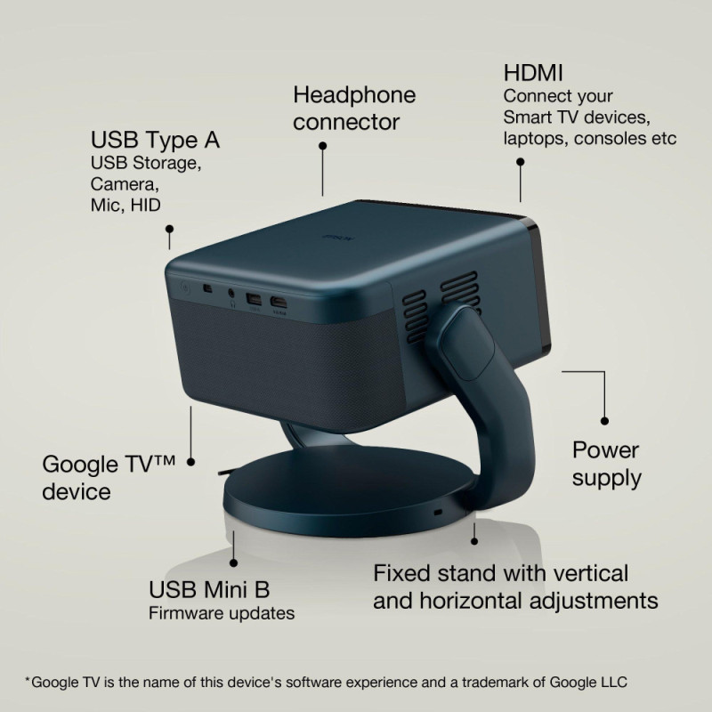 Epson Проектор EF-22N FHD, 1000 lm, LASER, 1, Google TV, Metallic Blue (V11HB38440)