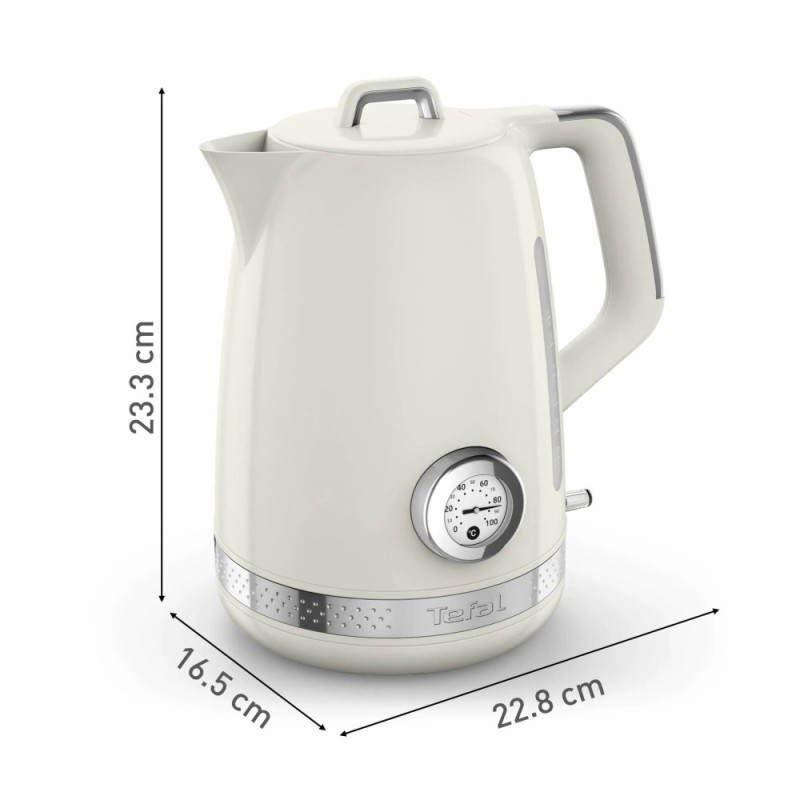 Tefal Tefal electric kettle Soleil+, 1.7L, Strix, plastic, beige (KO355AE0)