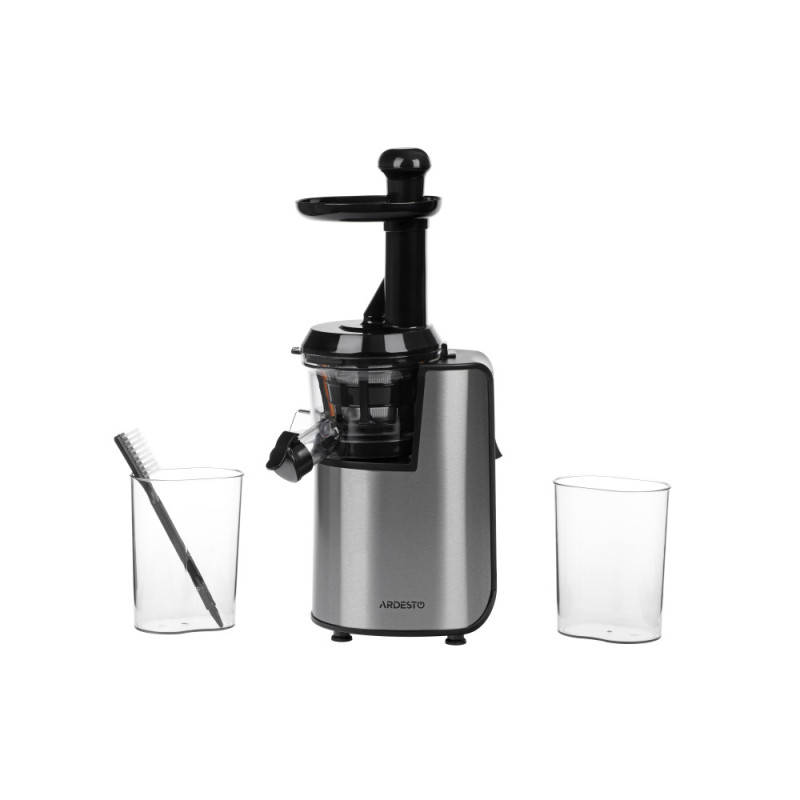ARDESTO auger juicer, 200W, bowl-0.6L, cake-0.6L, plastic/iron, silver-black (JEG-1330S)