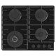 Gorenje Hob gas on glass, 60cm, cast-iron, black (GTW642SYB)