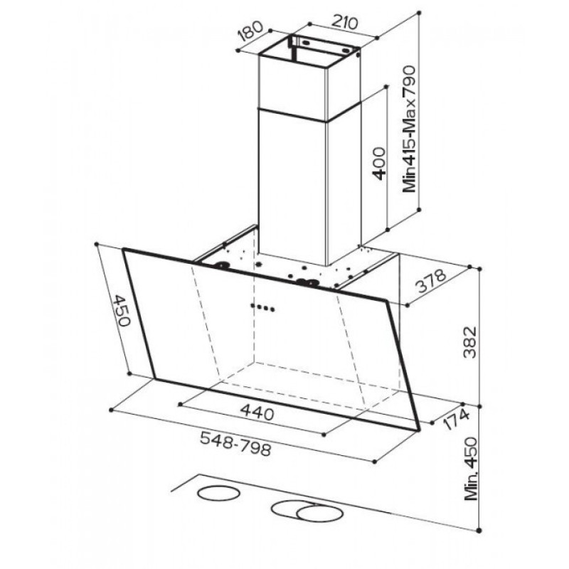 Faber Hood vertical, 80cm, 1169m3h, Tweet Ev8 Led Wh A80, white (330.0529.667)