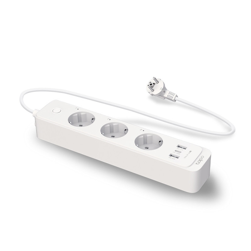 TP-Link Умный сетевой фильтр Tapo P300 N300 BT 10A 2300W 3xSchuko 2xUSB 3.0 PD QC3.0 (TAPO-P300)