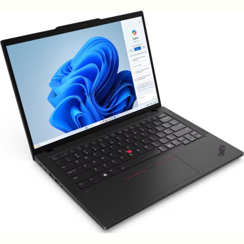 Ноутбук Lenovo ThinkPad T14 Gen 5 (21MMS11300); 14" WUXGA (1920x1200) IPS LED матовый , Intel Core Ultra 5 125U (1.3 - 4.3 ГГц) , RAM 32 ГБ (Max 64 ГБ) , SSD 1 ТБ , Intel Graphics , без ОП , LAN , Wi-Fi , BT , веб-камера , Без ОС , MIL-STD-810H , TPM , металл,пластик , 1.38 кг , черный , подсветка клавиатуры , сканер отпечатков пальцев