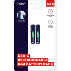 Trust Battery AAА 400 мАг, TYPE-C, 2 шт, blue (25585_TRUST)