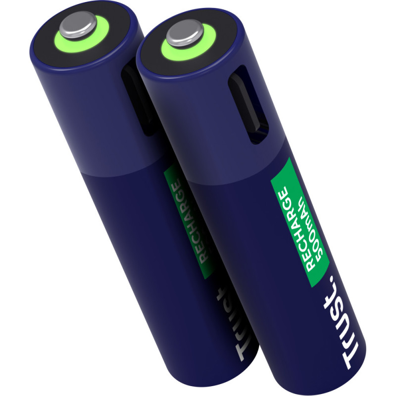 Trust Battery AAА 400 мАг, TYPE-C, 2 шт, blue (25585_TRUST)