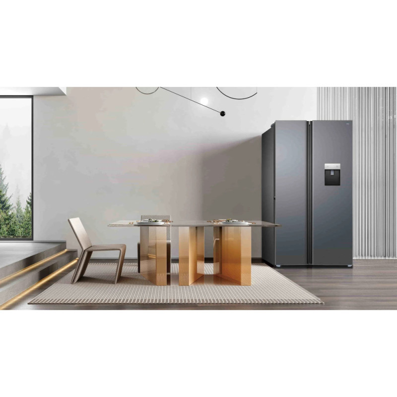 TCL Refrigerator SBS, 177х63х92sm, ref-322l, freez.-156l, 2doors, A++, NF, inv, display ext, fresh zone, dispenser, inox (RP503SXE1UA)