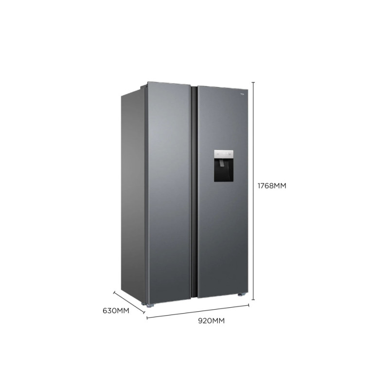TCL Refrigerator SBS, 177х63х92sm, ref-322l, freez.-156l, 2doors, A++, NF, inv, display ext, fresh zone, dispenser, inox (RP503SXE1UA)