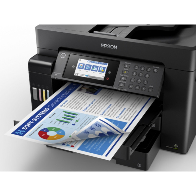 Epson All-In-One ink color A3 EcoTank L15160 32_32 ppm Fax ADF Duplex USB Ethernet Wi-Fi 4 inks Pigment (C11CH71404)