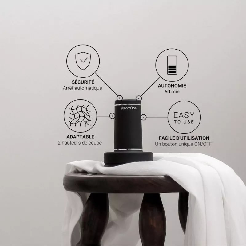 SteamOne Lint Remover 9000rpm, large blade area, battery 600 mAh, black