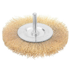 Tolsen Profi disc brush, 0.3mm ribbed wire, 75mm, 6.35mm (1/4 ) shank (77542)