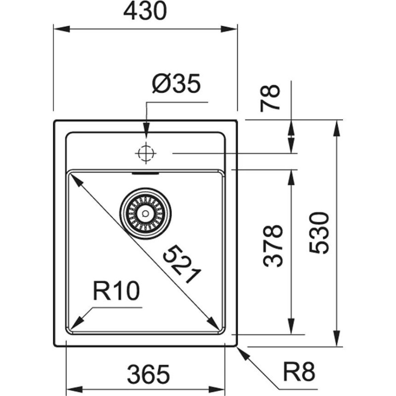 Franke Мойка кухонная Sirius тектонайт, прямоуг., без крыла, 430х530х200мм, чаша - 1, врезная, бежевый (143.0671.748)