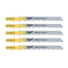 Milwaukee T101D jigsaw blade for wood, tooth pitch 4mm x 75mm, 5 pcs (4932274351)