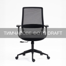 2E Крісло 2E OC140, тканина, фіксовані підлокітники, чорний (2E-OC140-BLACK)