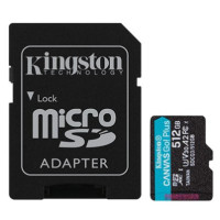Kingston Карта памяти microSD 512GB C10 UHS-I U3 A2 R170/W90MB/s + SD (SDCG3/512GB)