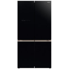 Hitachi Холодильник с нижн. мороз., 184x90х72, холод.отд.-372л, мороз.отд.-196л, 4дв., А+, NF, инв., зона нулевая, вакуум, льодоген., черный (стекло) (R-WB720VUC0-1GBK)