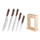 ARDESTO Knives Set with block Midori, 6pcs, stainless steel, plastic, bamboo, brown (AR2105GR)