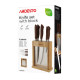ARDESTO Knives Set with block Midori, 6pcs, stainless steel, plastic, bamboo, brown (AR2105GR)