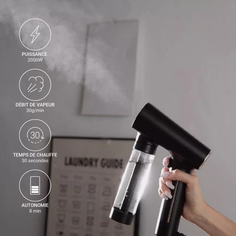 SteamOne steamer compact 2000W, 150ml, steam boost -30g, iron, black