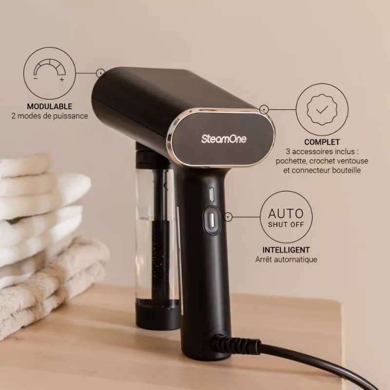 SteamOne steamer compact 2000W, 150ml, steam boost -30g, iron, black
