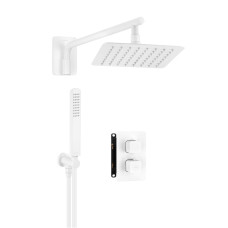 Deante Shower set Box with termostatic mixer Box, shower head, hand shower, handle - concealed, white (BXYZAECT)