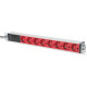 Digitus Блок розеток 1U, 8xSchuko red, 10A, 250V, запобіжник, вилка C14 (DN-95410-R)
