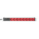 Digitus Блок розеток 1U, 8xSchuko red, 10A, 250V, запобіжник, вилка C14 (DN-95410-R)