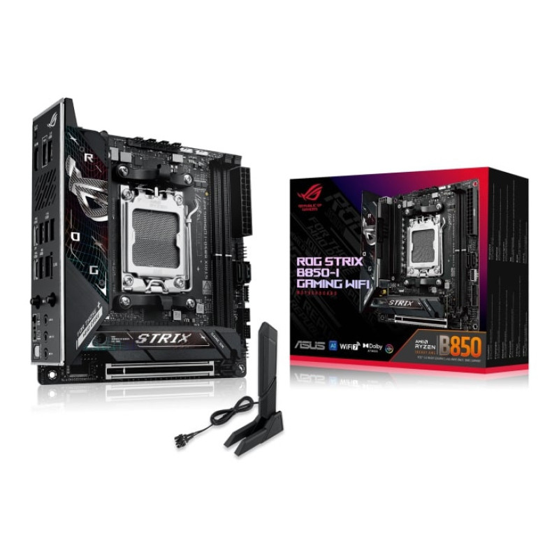 ASUS Motherboard ROG STRIX B850-I GAMING WIFI sAM5 B850 2xDDR5 M.2 HDMI USB Type-C WiFi BT mITX (90MB1K30-M0EAY0)