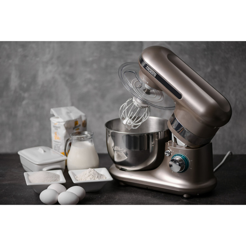 ARDESTO planetary mixer 800W, nozzles-3 beaters, bowl-stainless steel, 4L, Pulse-mode, yellow (KSTM-8044)