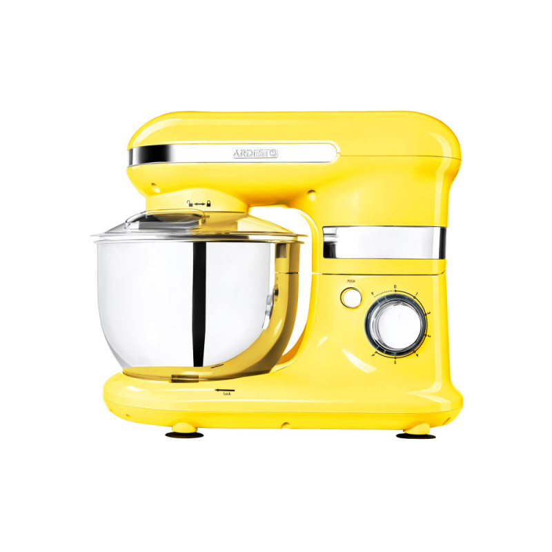 ARDESTO planetary mixer 800W, nozzles-3 beaters, bowl-stainless steel, 4L, Pulse-mode, yellow (KSTM-8044)