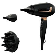 Rowenta Фен Pro Expert, 2200Вт, режимов-3, иониз-я, дифузор, 2 концентратора, хол. обдув, черный (CV8840F0)