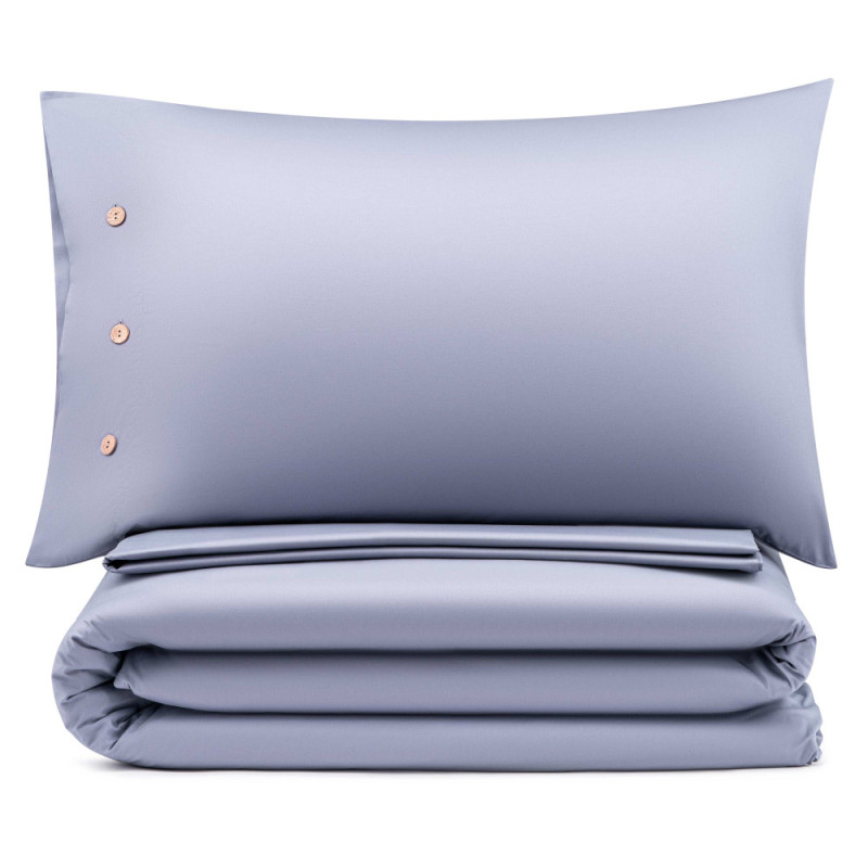 ARDESTO Bedding set 2.0 Mix&Match, sateen, duvet cover 200x220cm, bed sheet 240х260cm, pillowcases (2) 50x70cm, 100% cotton, light gray (ART2022SF)