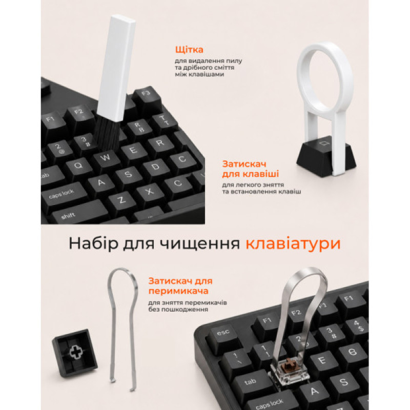 Універсальний чистячий набір 2E Multifinctional cleaning kit 20in1 white-orange (2E-SK20IN1)