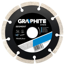 Graphite diamond disc, segmented, segment height 8 mm, 115x22.2 mm (57H616)