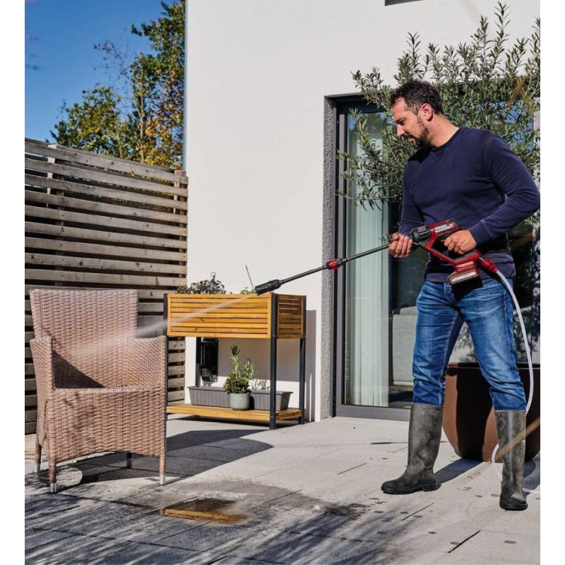 Einhell Мойка аккумуляторная HYPRESSO 18/24-1 Li - Solo, PXC, 18В, до 24 бар, 240 л/мин, самовсасывание, 2.1 кг (без АКБ и ЗУ) (4140135)