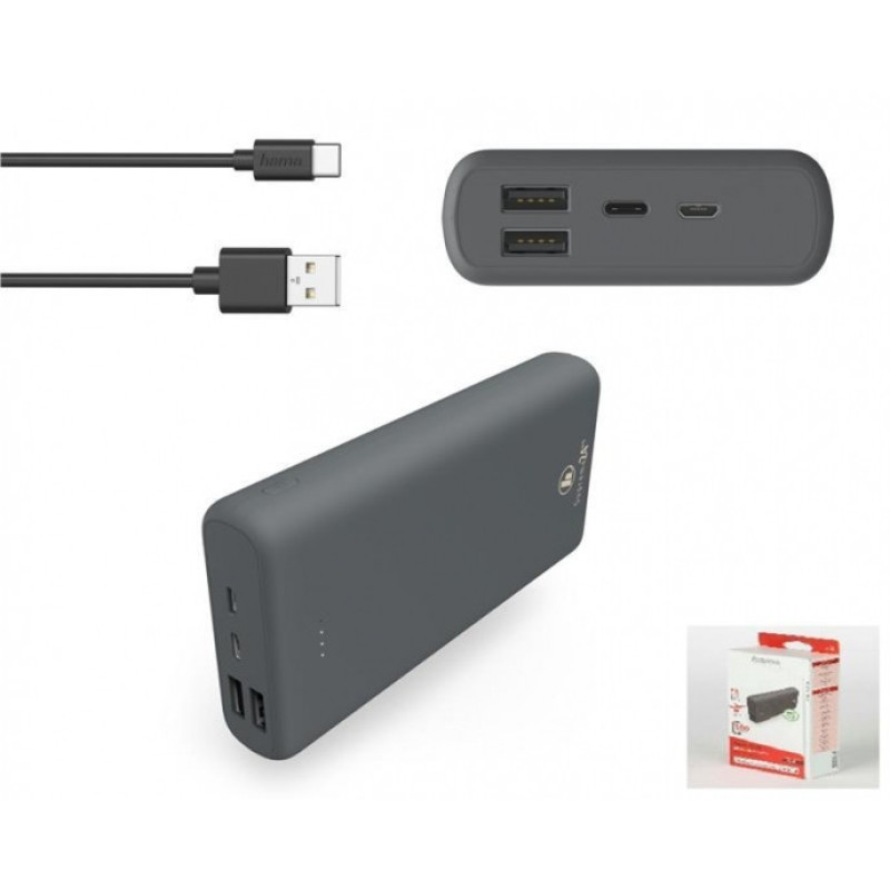HAMA Power Bank Supreme 20HD 20000 mAh Grey 00201669