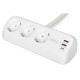 Digitus Блок розеток DIGITUS Office, 3xSchuko, 2xUSB-A, 1xUSB-C, 16A, 1.5м, вилка Schuko, білий (DA-70626)