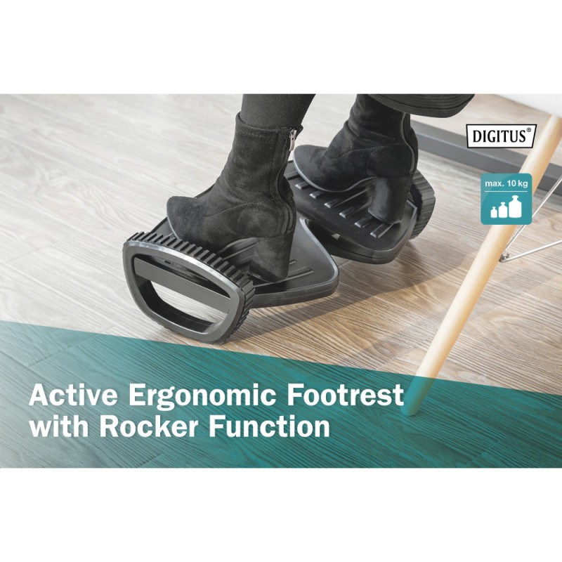 Digitus Подставка для ног Active Ergonomic Footrest, до 10кг, черная (DA-90412)