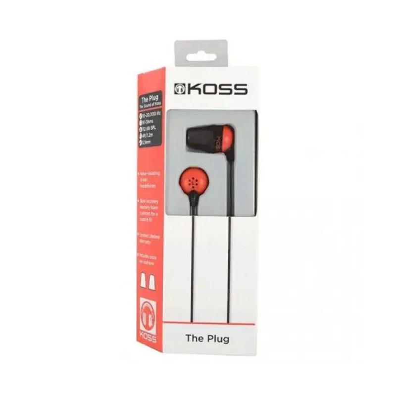 Koss Навушники The Plug Noise Isolating Red 196768.101