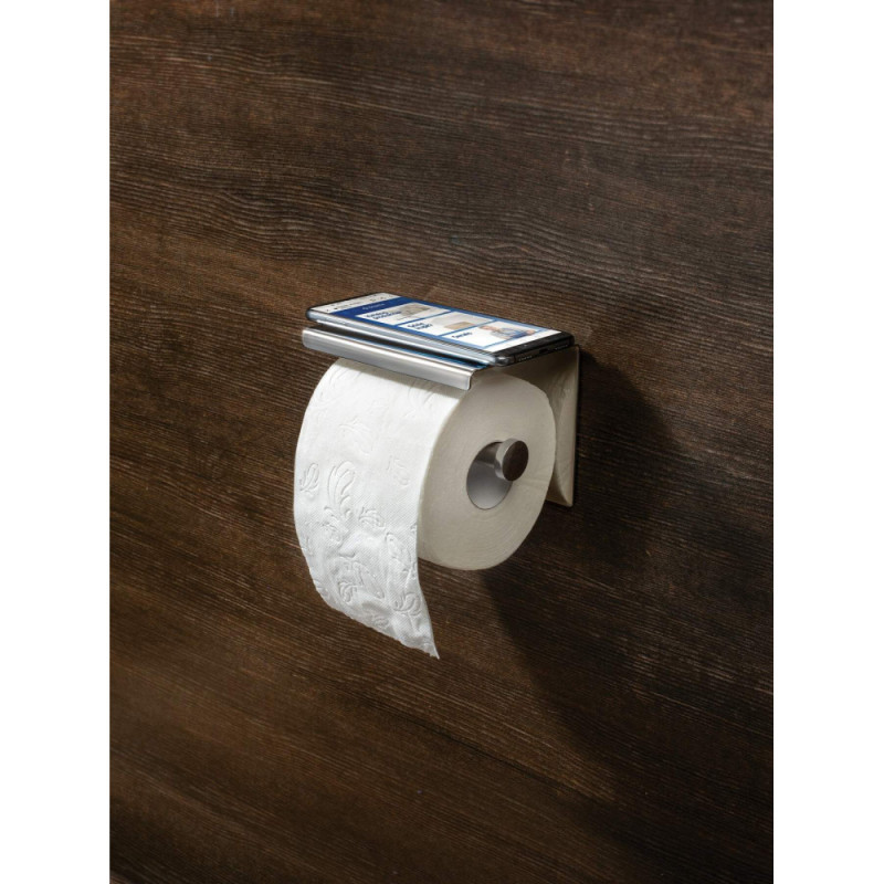 Deante Holder Round for toilet paper, wall-mounted with shelf, chrome (ADR_0221)