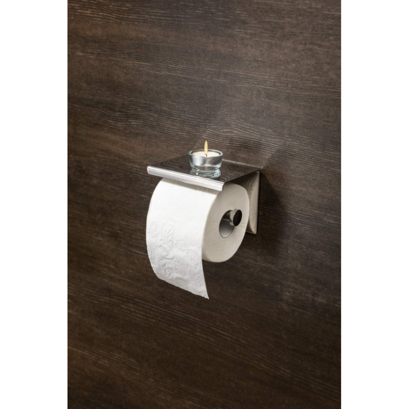Deante Holder Round for toilet paper, wall-mounted with shelf, chrome (ADR_0221)